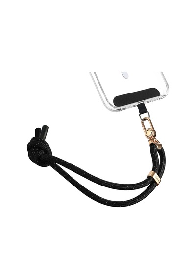 Youngkit Yq002 Yansıtıcı Şerit Desenli Cep Telefonu Bilek Askı İpi Siyah