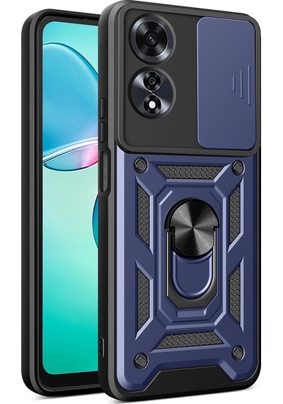 Oppo A60 Kılıf Magnetik Standlı Kamera Korumalı Zore Sürgülü Vega Kapak