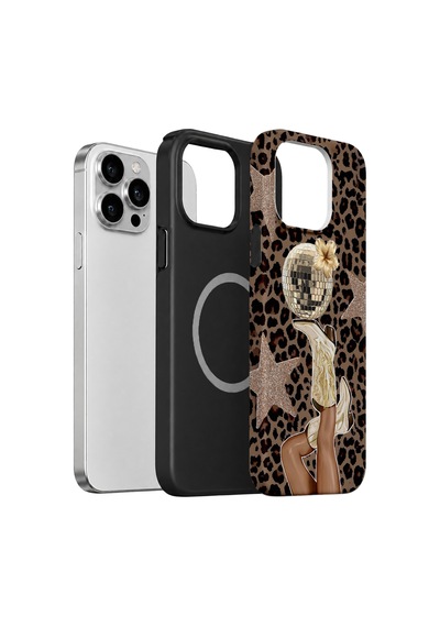 Velvoria Valestra Disco Leopar Apple iPhone Uyumlu 13 Pro Max Magsafe Koruma Kılıfı Valestra Magline - Disco Leopar