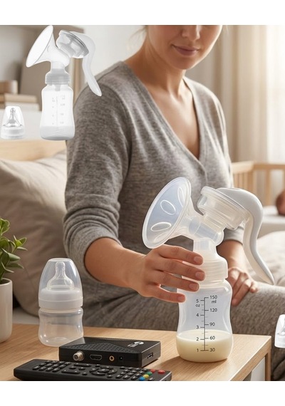 Masaj Ve Sağım Özellikli Manuel Süt Pompası Sessiz Kullanım 180 Ml - Lisinya
