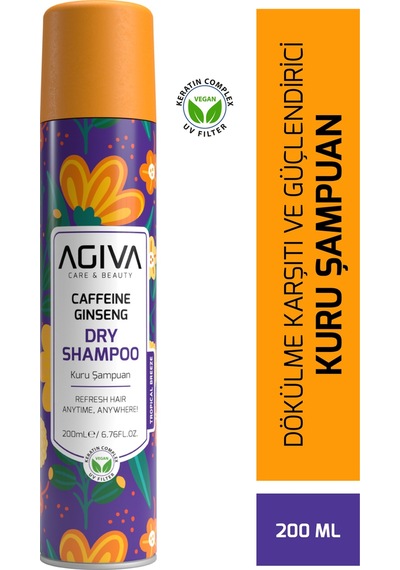 Agiva Caffeine Ginseng Egzotik Meyve Kokulu Hacimlendirici Kuru Şampuan 200 ML