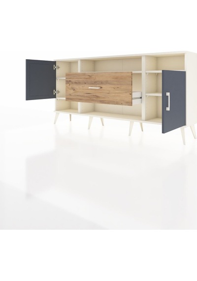Arges Konsol 5 Raflı Tek Çekmeceli 2 Kapaklı 176x30x83 Aytaşı-antrasit/çam Antrasit/çam Arges Konsol 5 Raflı Tek Çekmeceli 2 Kapaklı 176x30x83 Aytaşı-antrasit/çam Antrasit/çam