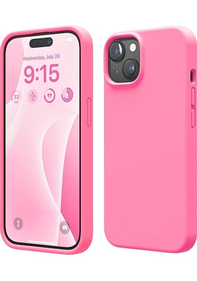 Apple Uyumlu iPhone 15  Silikon Kılıf - Pastel Renk Tonu Esnek Tam Koruma Kapak - Pembe