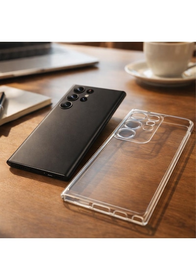 Samsung Uyumlu Galaxy S24 Ultra Kılıf Şeffaf Silikon Kamera Korumalı 3d