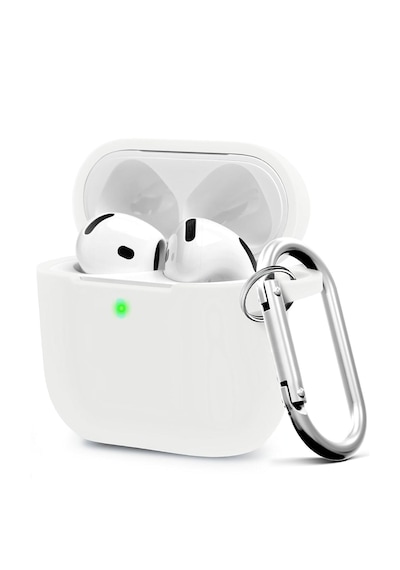 Apple Uyumlu AirPods 4. Nesil Soft Silikon Kılıf Düz Renkler Beyaz