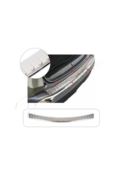 Volkswagen Golf 6 Plus Uyumlu 2009-2014 Krom Arka Tampon Üstü Koruma Paslanmaz Çelik