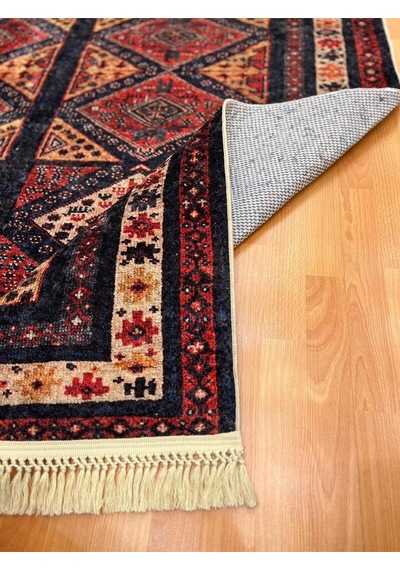Geometrik Baklava Desenli 160 X 230 Dijital Baskı Halı Çok Renkli