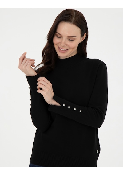 Pierre Cardin Kadın Siyah Kazak /triko 50290578-vr046 Siyah