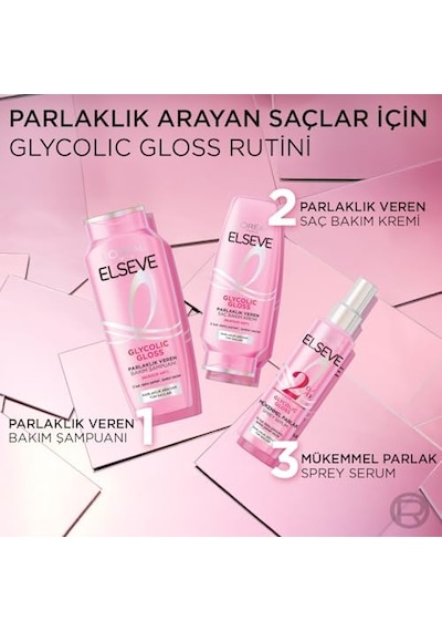 L'oreal Paris Elseve Glycolic Gloss Parlaklık Veren Saç Bakım Kremi 250ml