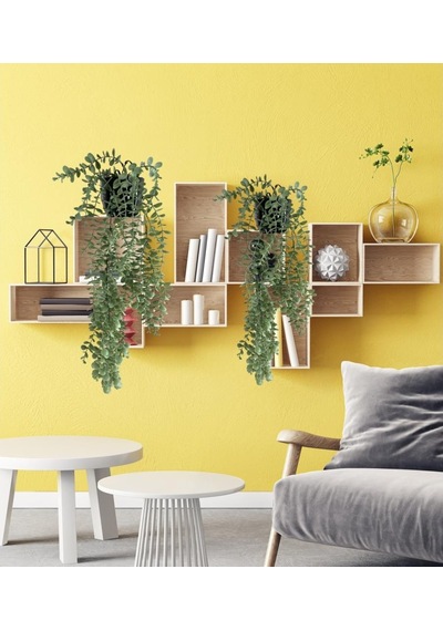 Yapay Çiçek Saksıda Sarkan Şimşir Mat Pastel Okaliptus Yapay Sarm (541192856)