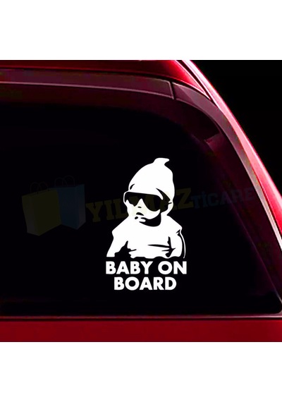 Baby On Board Arabada Bebek Var Cam Oto Sticker Etiket Yapıştırma