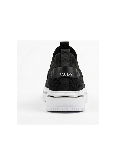 Daytex 1111 Erkek Slip-on - Full Triko Örgü Sportif Kalın Eva Taban Sneaker Siyah - Beyaz