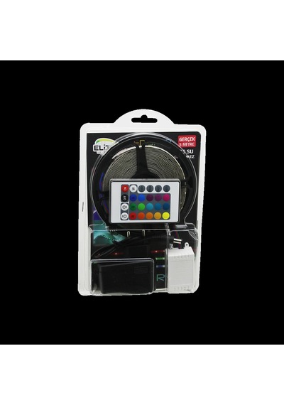5m Rgb Şerit Led Ip65 Kumandalı Adaptörlü Smd2835 54 Led/m Renkli