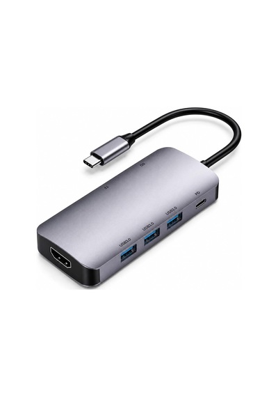 Hp-b17 7-in-1 Type-c Usb-c Hub Hdmı + 3x Usb 3.0 + Sd/tf Kart Okuyucu + Type-c Pd Girişli Adaptör