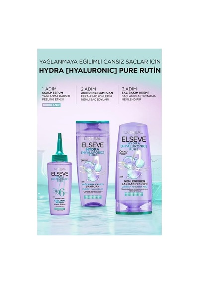 L'oreal Paris Elseve Hydra Hyaluronic Pure Salisilik Asit İçeren Yağlanma Karşıtı Peeling Etkili Saç Derisi Serum