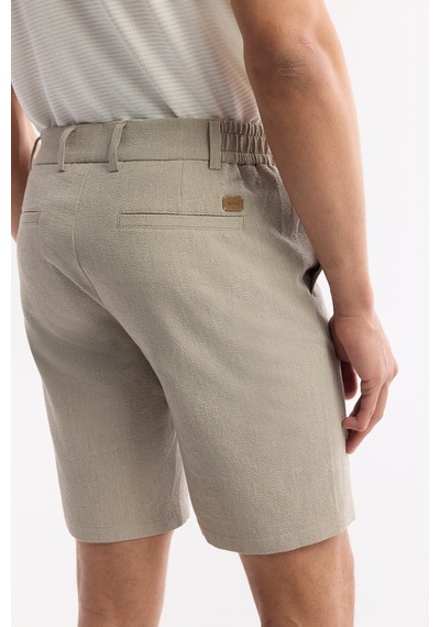 Avva Erkek Bej Yanı Lastikli Gofreli Bi-stretch Slim Fit Chino Şort A51y3730