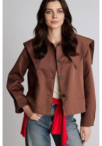 Defacto Relax Fıt Gabardin Trençkot H2393ax26spbn192 Kahve-bn192