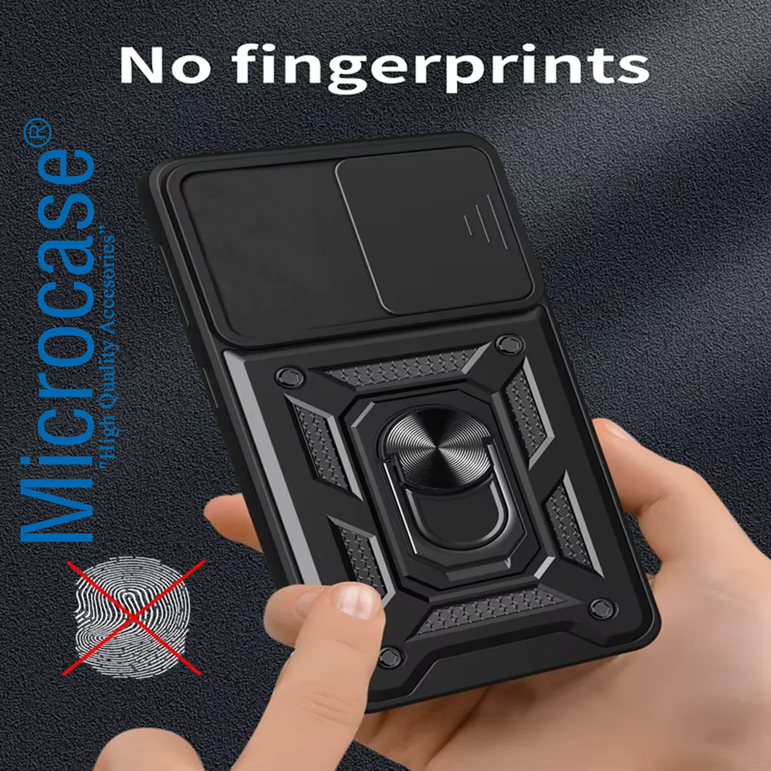 Microcase Xiaomi 17t İle Uyumlu Qubec Serisi Kamera Kapaklı Yüzük Standlı Kılıf-al5117