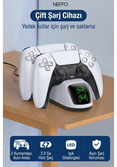 Ps5 Joystick Şarj Standı Dualsense Göstergeli Şarj Istasyonu