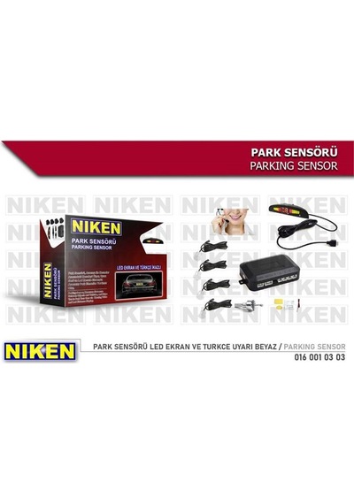 NIKEN 160010303 PARK SENSÖRÜ LED EKRAN VE TURKCE UYARI BEYAZ