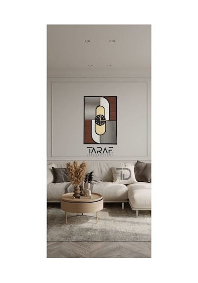 Pisatto 41x58 Dekoratif Asimetrik Tablo Lazer Duvar Saati Çok Renkli