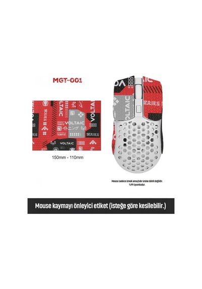 Mouse Grip Tape Kaydırmaz Etiket Kesilebilir Yapışkanlı Mouse Kayma Önleyici Bant 150 110 Mm Mgt-001
