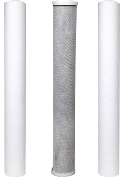 Su Arıtma 20 Inch 5 Micron Tortu + B. Aktif Karbon + Tortu Filtre 455233643