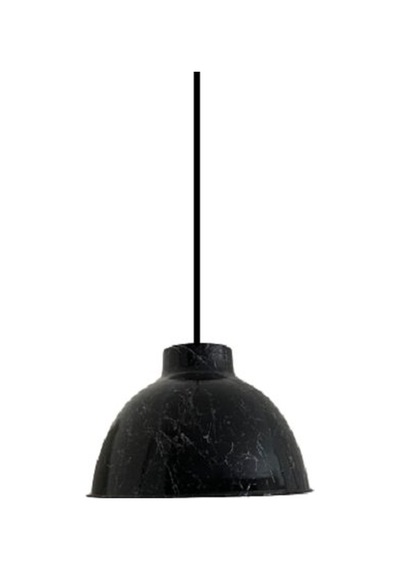 Rsylight Retro Siyah Üzeri Beyaz Desenli Dekoratif Tekli Rustik Metal Sarkıt Avize 43 Cm