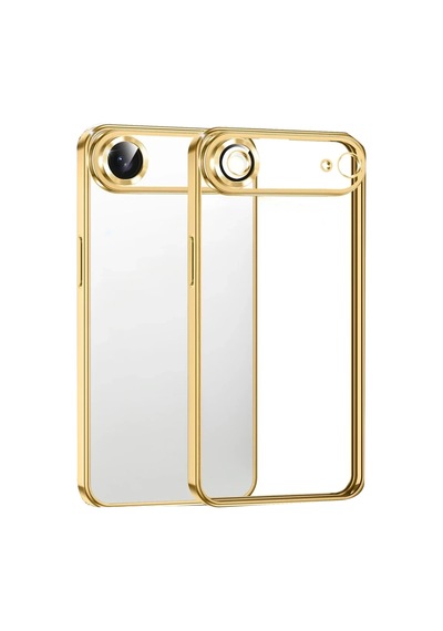 Apple Uyumlu iPhone 17 Air Razer Lensli Silikon - Gold 0.2M-Çok Renkli