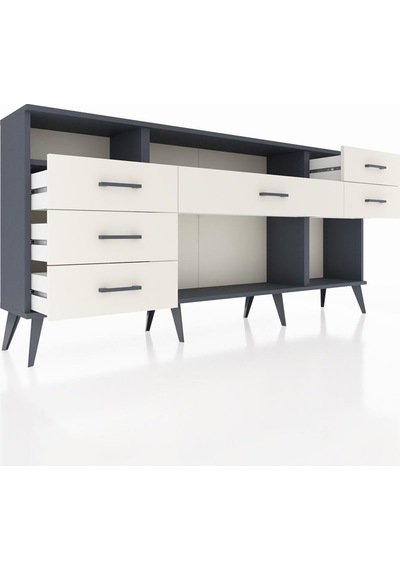 Arges Konsol 2 Raflı 6 Çekmeceli 176x30x83 Antrasit-antrasit/aytaşı Antrasit/aytaşı Arges Konsol 2 Raflı 6 Çekmeceli 176x30x83 Antrasit-antrasit/aytaşı Antrasit/aytaşı