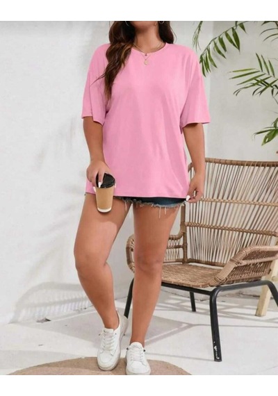 Kozia Outdoors Malkoçbey Baskisiz Oversize Unisex Basic T-shirt Pembe