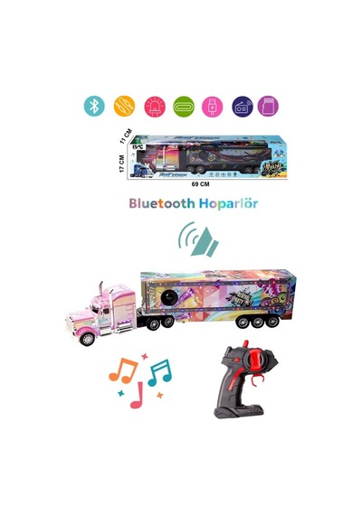 Royal Toys Şarjlı Kumandalı Hoparlör Dorseli Tır Wh8720 Pembe Pembe