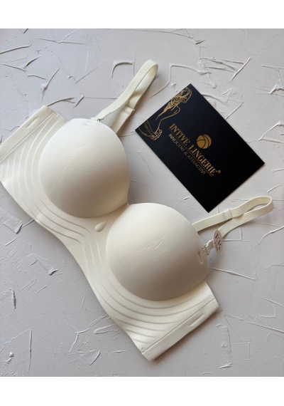 Lady Baby Straplez Kesim Destekli Dikişsiz Balensiz Toparlayıcılı Ekru