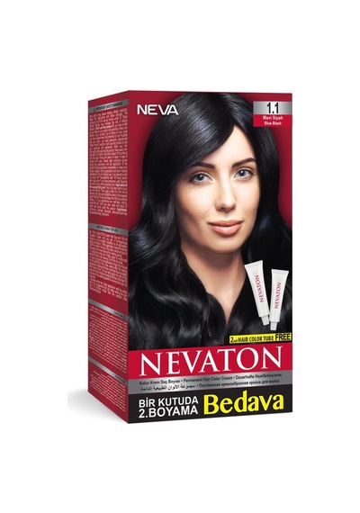 Nevaton Set Saç Boyası Bir Kutuda 2 Boyama 1.1 Mavi Siyah