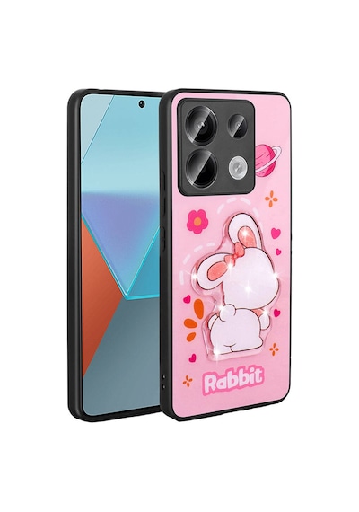 Zore Redmi Note 13 Pro 5g Kılıf Parlayan Kabartmalı İkonik Figürlü Ogaa Amas Silikon Kapak - Pembe