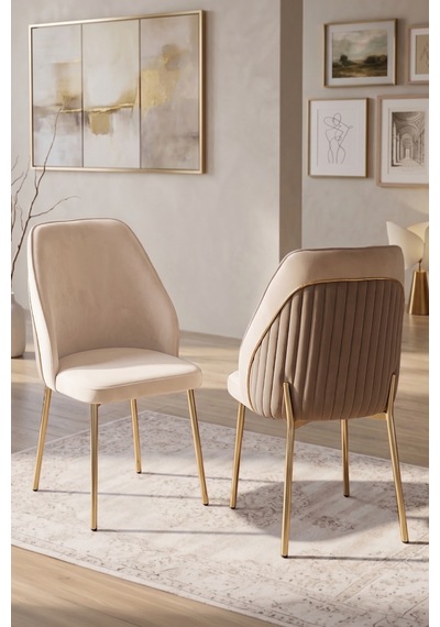 Lindia Serisi 90x168 Lak Panel Beyaz Mermer Desen Gold Ayaklı Masa Takımı 6 Krem Sandalye Lindia Serisi 90x168 Lak Panel Beyaz Mermer Desen Gold Ayaklı Masa Takımı 6 Krem Sandalye