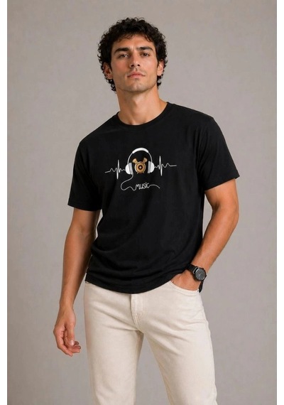 Freedom Store Erkek Müzik Temalı Baskılı Tişört Bisiklet Yaka Kısa Kol T-shirt - Siyah Freedom Store Erkek Müzik Temalı Baskılı Tişört Bisiklet Yaka Kısa Kol T-shirt - Siyah