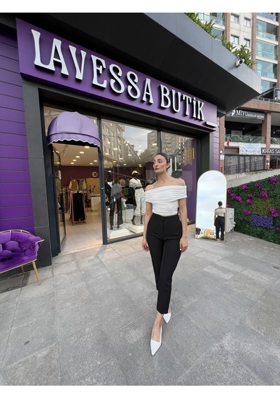 Modanne Yaka Streplez Bustiyer - Beyaz-178