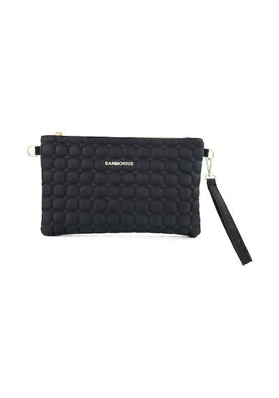 Sanmorris Kadın Suni Deri Ayarlanabilir Çapraz Ve El Askılı Portföy, Clutch Çanta Siyah