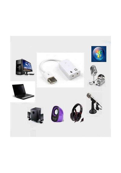 Alfais Zey Alfais 4505 Harici Kablolu 7.1 Usb Ses Kartı 3.5mm Mikrofon Dönüştürücü Adaptör