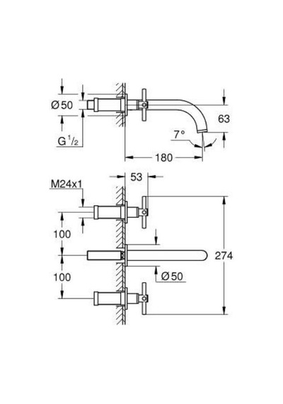 Grohe Atrio 3 Delikli Lavabo Bataryası M-Boyut - 20661DC0 Antrasit
