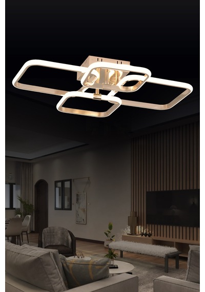 Pl 01 4 Model Gold 3 Renkli Salon Ve Oturma Odası İçin İdeal Alüminyum Avize, 65x10 Gold