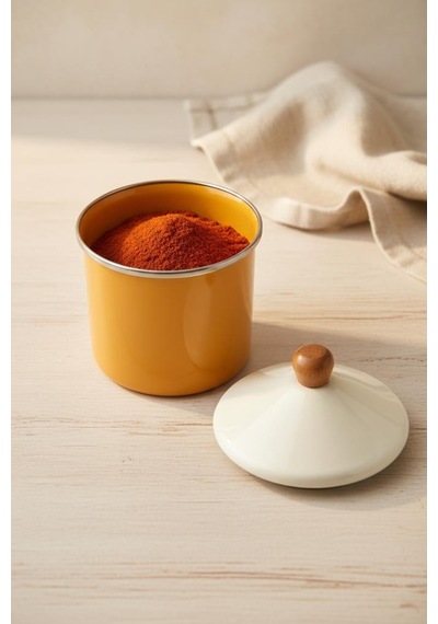Bambum Nostalji - Ahşap Saplı Baharatlık Hardal 12 Cm Hardal Sarı
