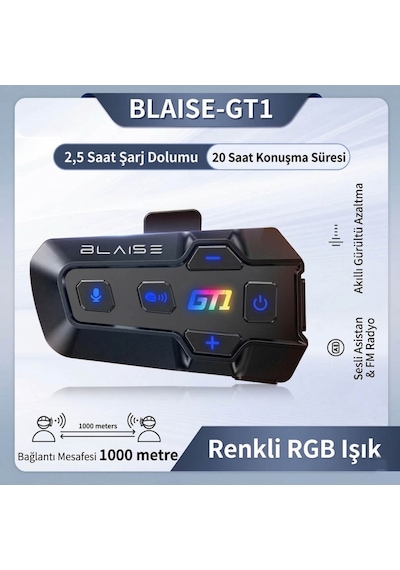 Blaıse Gt1 Bluetooth Ve Intercom 2 Kişilik Bağlantı