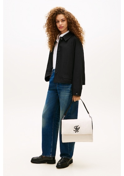 Tommy Hilfiger Th Elevated Nylon Krem Kadın Omuz Çantası-15493