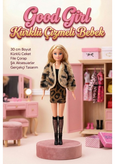 Good Girl 30 Cm Kürklü Ceketli Ve Çizmeli Moda Bebeği - Şık Aksesuarlı Manken Oyuncak Bebek S