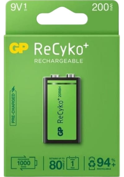 Gp Recyko 9v 200mah Şarj Edilebilir Pil - Gp20r8h