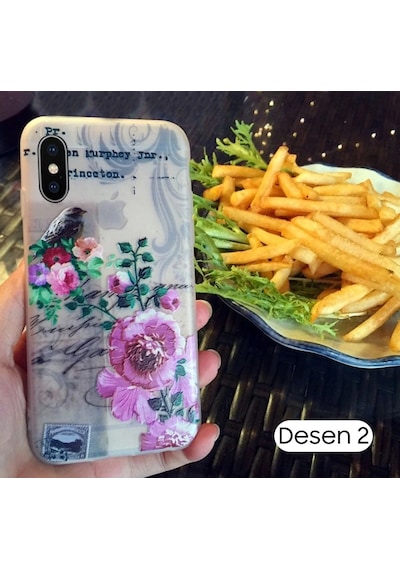 iPhone Uyumlu X Xs 3d Gül Desenli Premium Silikon Kılıf- 5775 Pembe