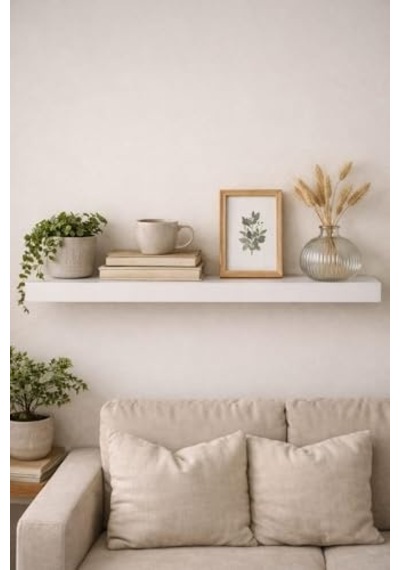 Tekli Uçan Duvar Rafı Set Gizli Raf- Beyaz - 30x40 Diğer