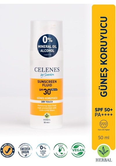 Celenes Dry Touch Yüksek Korumalı Yüz Ve Dekolte Güneş Kremi, 30 Spf, 50 Ml Sku: Smg8690010450814